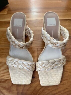Dolce Vita Braided Cream Slide Heels